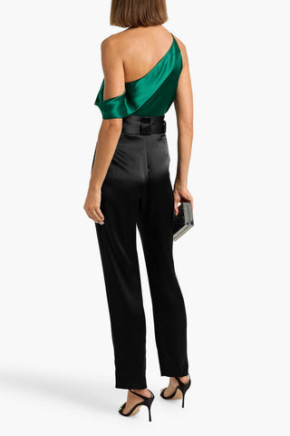 MICHELLE MASON DUCHESSE SILK-SATIN TAPERED PANTS - Size 2