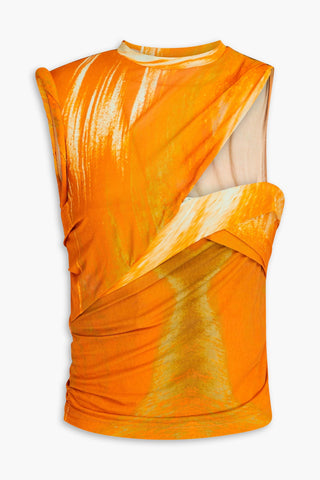 SIMKHAI TERRA CUTOUT PRINTED JERSEY TOP - Size M