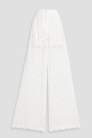 DOLCE&GABBANA CORDED LACE WIDE-LEG PANTS - Size 48