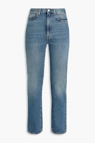 TOTEME FADED HIGH-RISE STRAIGHT-LEG JEANS - Size 25W-32L