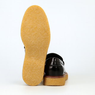 Tods Polished Leather Penny Loafers with Crepe Sole