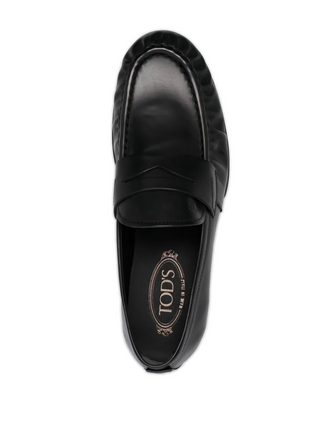 Tods Leather Pinch-Seam Penny Loafers