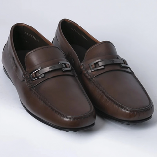 Tods Leather Loafers with Metal Buckle
