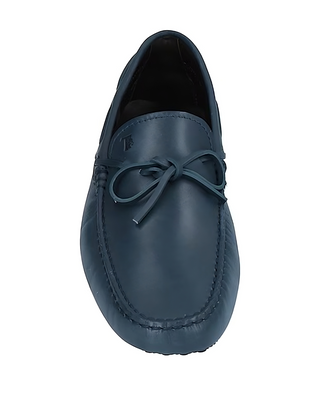 Tods Blue Leather Lace-Up Gommino Driving Shoes