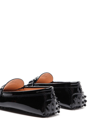 Tods Patent Leather Bit-Detail Gommino Driving Shoes in Black