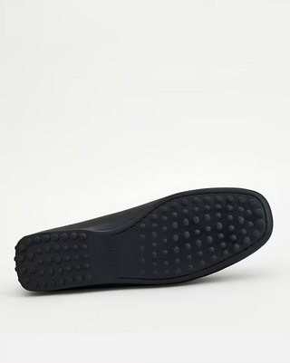Tods Smooth Leather Metal T-Buckle Gommino Driving Shoes Black