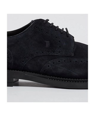 Tods Suede Brogue Lace-Up Derby Shoes