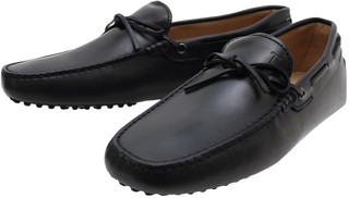 Tods Smooth Leather Tie-Detail Driving Shoes