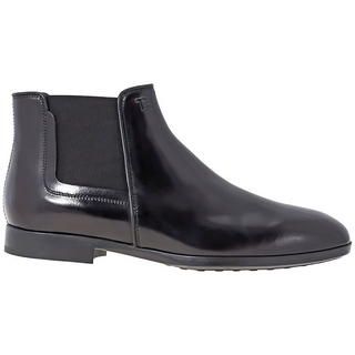 Tods Polished Leather Chelsea Boots with Gommino Sole