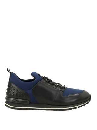 Tods Leather and Technical Fabric Low-Top Sneakers with Gommini Detailing