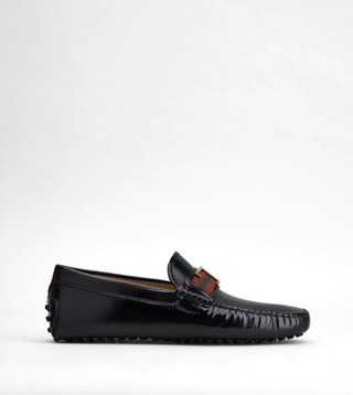 Tods Polished Leather Gommino Buckle Loafers