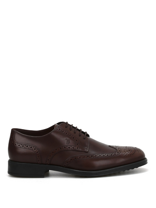 Tods Leather Brogue Lace-Up Oxfords Brown