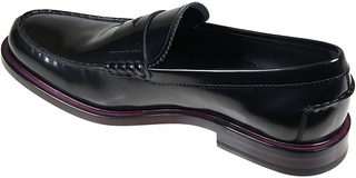 Tods Polished Leather Penny Loafers with Stacked Heel