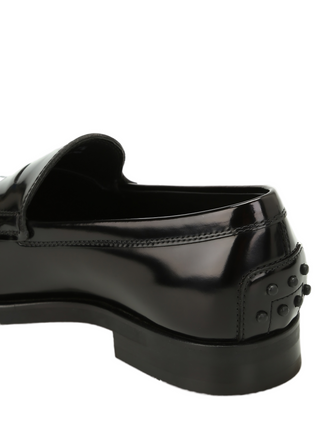 Tods Polished Leather Penny Loafers with Gommini