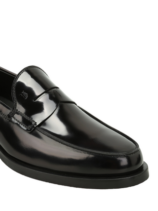 Tods Polished Leather Penny Loafers with Gommini