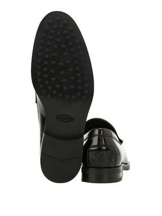 Tods Polished Leather Penny Loafers with Gommini