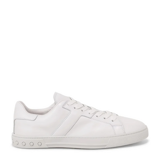 Tods Leather Low-Top Sneakers with Gommino Pebbles White
