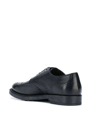 Tods Black Leather Wingtip Brogue Derbies