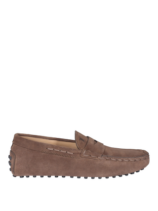 Tods Suede Gommino Driving Shoes in Walnut