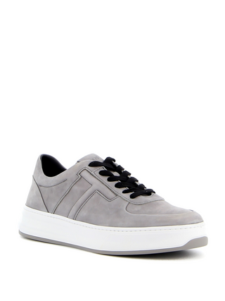 Tods Nubuck Low-Top Sneakers with Contrast Sole Grey