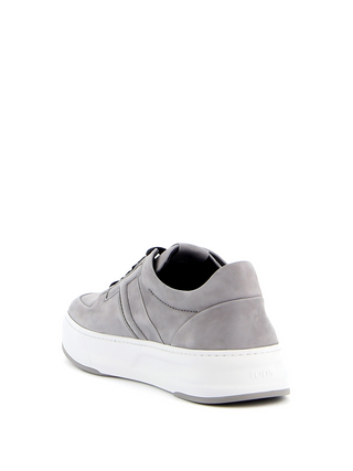 Tods Nubuck Low-Top Sneakers with Contrast Sole Grey