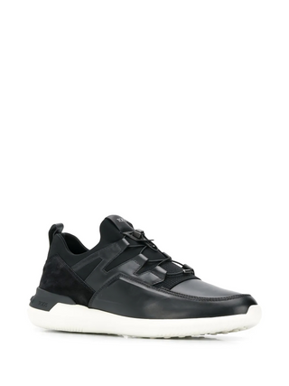 Tods Paneled Leather Toggle-Lace Sneakers