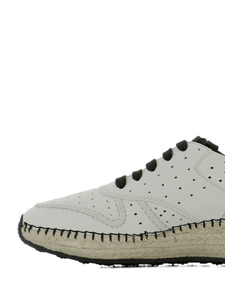 Tods Perforated Leather Low-Top Sneakers Espadrille Sole White Black