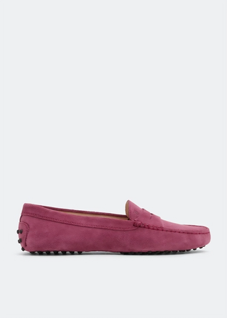 Tods Suede Gommino Driving Shoes Fuchsia