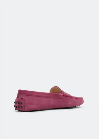 Tods Suede Gommino Driving Shoes Fuchsia