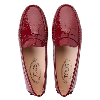 Tods Patent Leather Gommino Driving Shoes Red