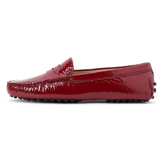 Tods Patent Leather Gommino Driving Shoes Red