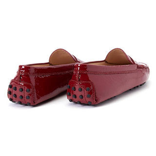 Tods Patent Leather Gommino Driving Shoes Red