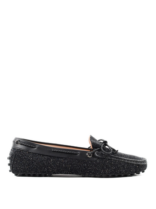 Tods Glitter Gommino Driving Shoes Black