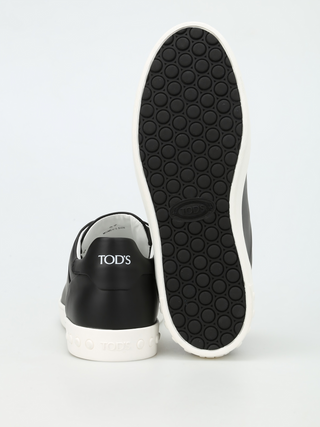 Tods Smooth Leather Slip-On Sneakers with White Sole