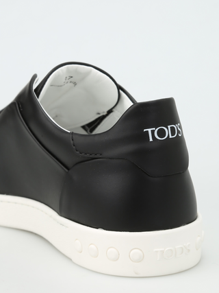 Tods Smooth Leather Slip-On Sneakers with White Sole