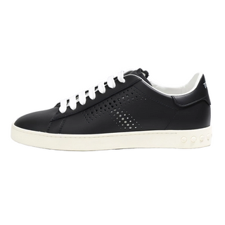 Tods Perforated Leather Low-Top Sneakers Black