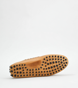 Tods Leather Gommino Driving Shoes with Visible Stitching, Brown
