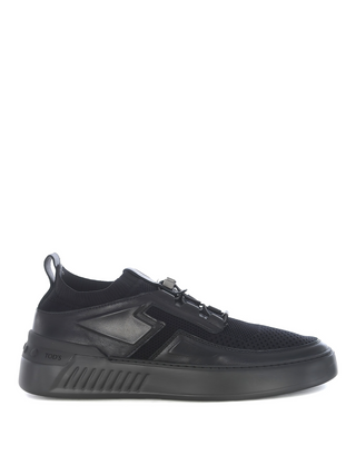 Tods Knitted and Leather Low-Top Sneakers with Speed Lacing