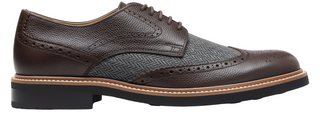 Tods Pebbled Leather Herringbone Brogue Derby Shoes