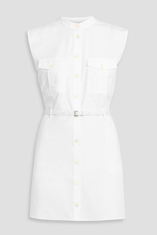 FRAME THE SAFARI BELTED COTTON-POPLIN MINI DRESS - Size L