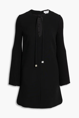 GABRIELA HEARST BEKO RIBBED WOOL AND CREPE MINI DRESS - Size 40
