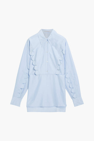 STELLA MCCARTNEY SCALLOPED COTTON AND SILK-BLEND SHIRT - Size 46