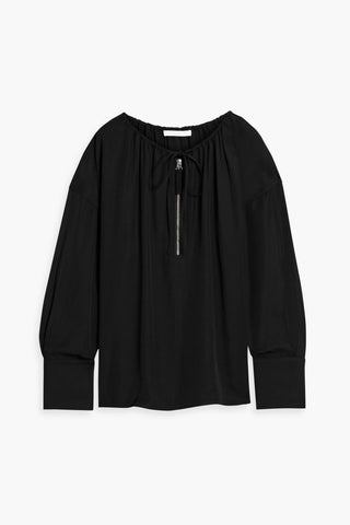 HELMUT LANG GATHERED SATIN BLOUSE - Size S