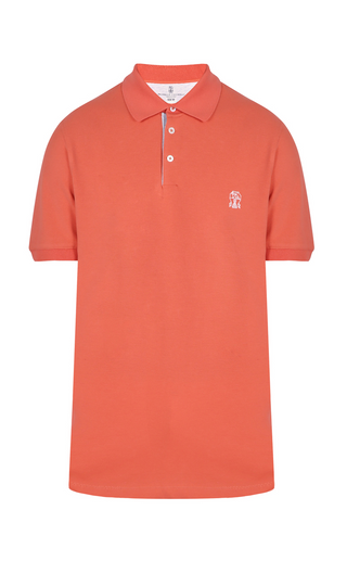Brunello Cucinelli Cotton Three-Button Polo Shirt Melon