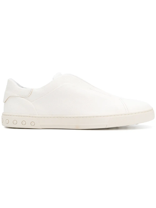 Tods Grained Leather Slip-On Sneakers with Side Studs