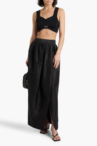 AJE. MIRABELLE WRAP-EFFECT LINEN-BLEND MAXI SKIRT - Size 6