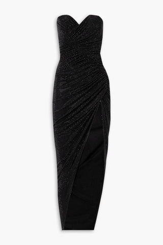 ALEXANDRE VAUTHIER STRAPLESS CRYSTAL-EMBELLISHED STRETCH-JERSEY MAXI DRESS - Size 40