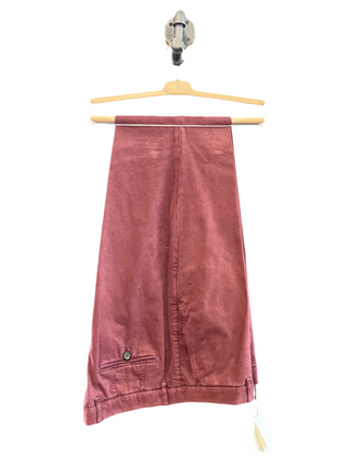 Brunello Cucinelli Washed Cotton Burgundy Trousers