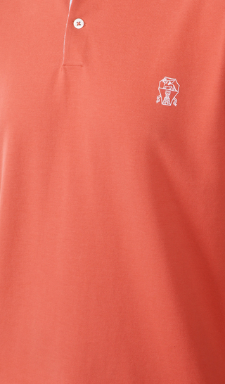 Brunello Cucinelli Cotton Three-Button Polo Shirt Melon
