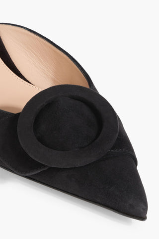 GIANVITO ROSSI PORTOFINO 55 BUCKLED SUEDE MULES - Size 39